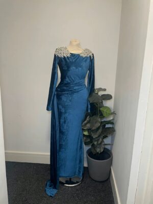 The Imperial Teal Velvet Dress