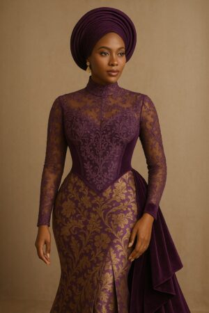 The Imperial Plum Aso Ebi Gown