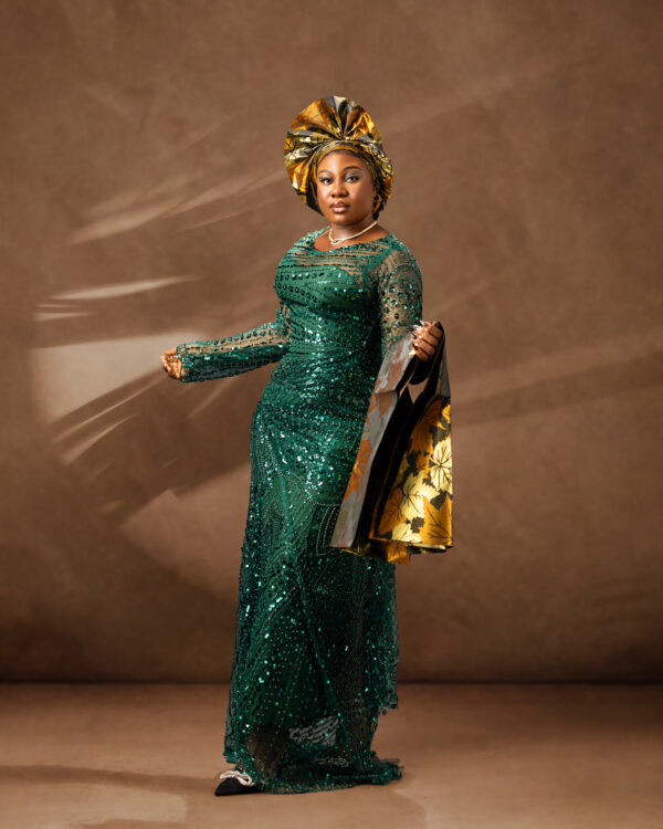 The "Kala" Teal Crystallized Gown