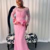 The Ice-pink Crystal-Encrusted Mermaid Gown