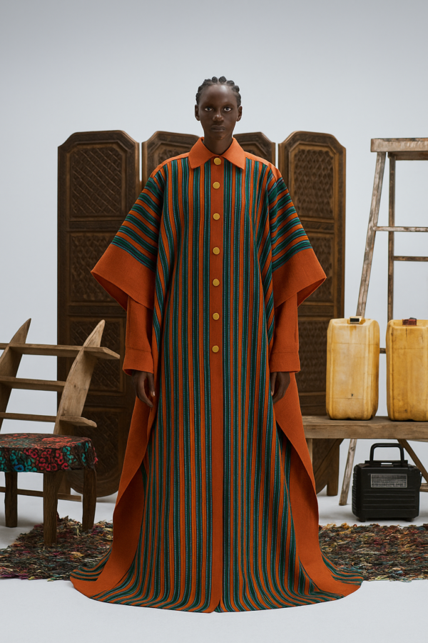 The "Asa" Striped Agbada Shirt-Dress