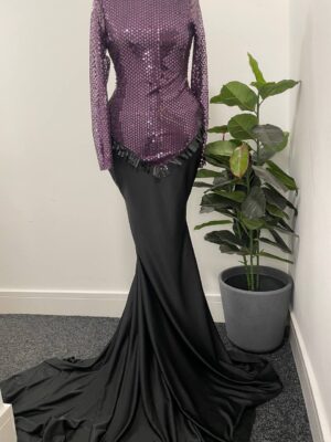 The Obsidian Violet Fringe Gown