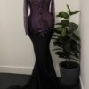 The Obsidian Violet Fringe Gown