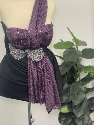 IMG_8618.JPG Midnight Violet Sequin Drape Dress