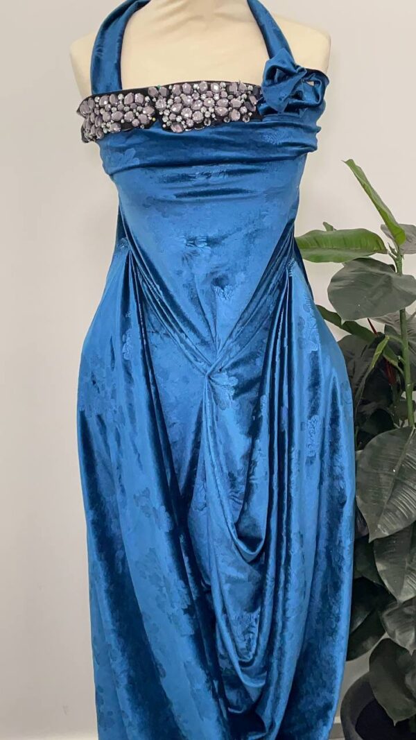 Seraphina Crystal-Trim Velvet Gown