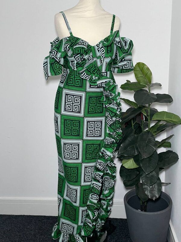 The Kemi Ruffle Ankara Dress